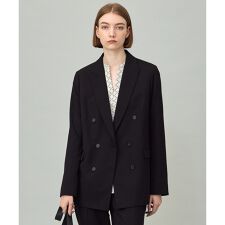【UVカット・洗える】ウール2WAYストレッチ ダブルブレストジャケット