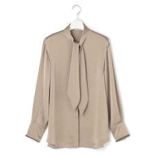 【WEB＆一部店舗限定】 DrapySatin ボウタイブラウス