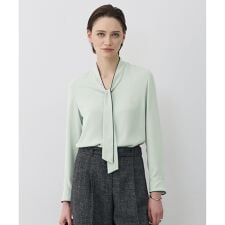 【新色追加】BackSatinAmunzen 配色ボウタイブラウス