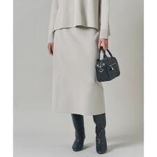 【洗える】 シンセティックダブルフェイス ニットタイトスカート