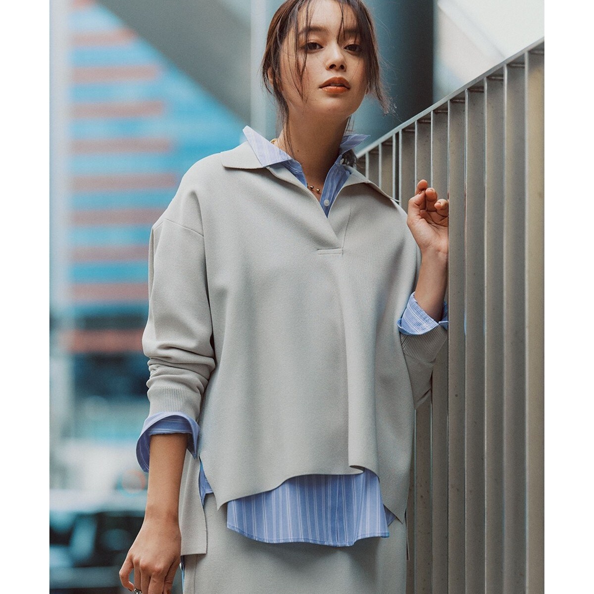 25aw 新品同 ICB シンセティック ダブルフェイス ニット プルオーバー 洗える】 シンセティックダブルフェイス ニットプルオーバー | ICB