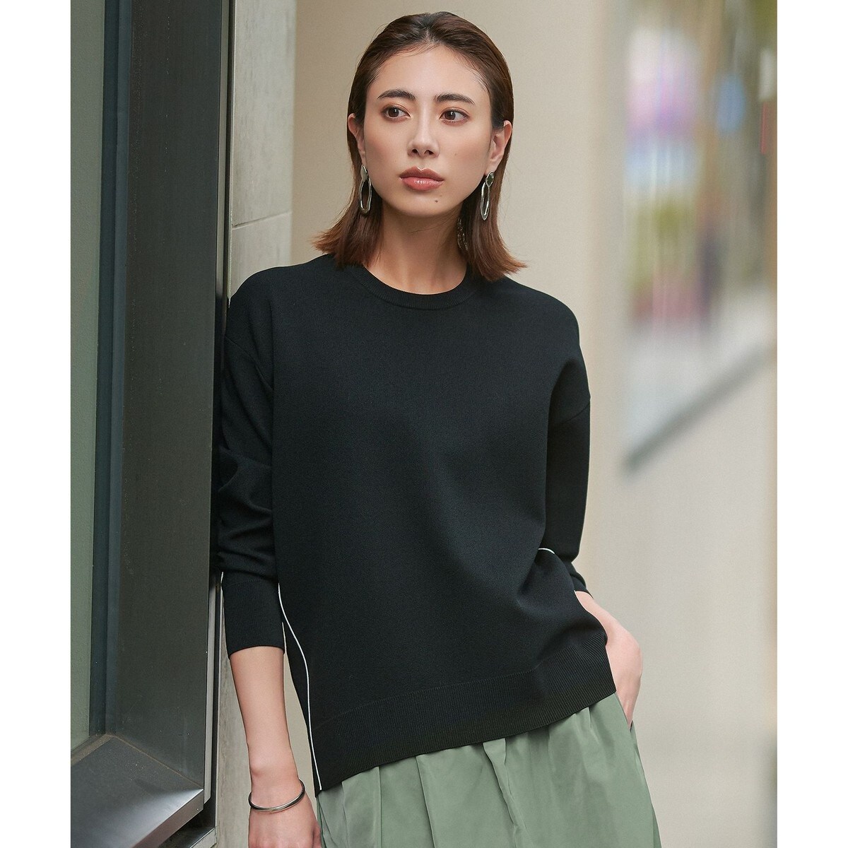 洗える】 シンセティックダブルフェイス ニットプルオーバー | ICB