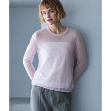 【洗える】 シルキーシアーモヘヤ ニットプルオーバー