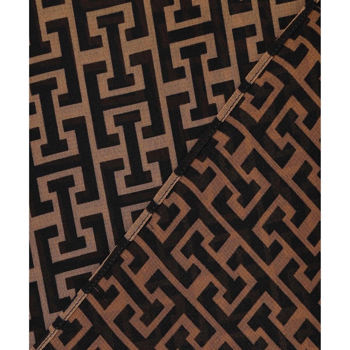 30th ANNIVERSARY】 モノグラムプリントシフォン バンドカラーブラウス