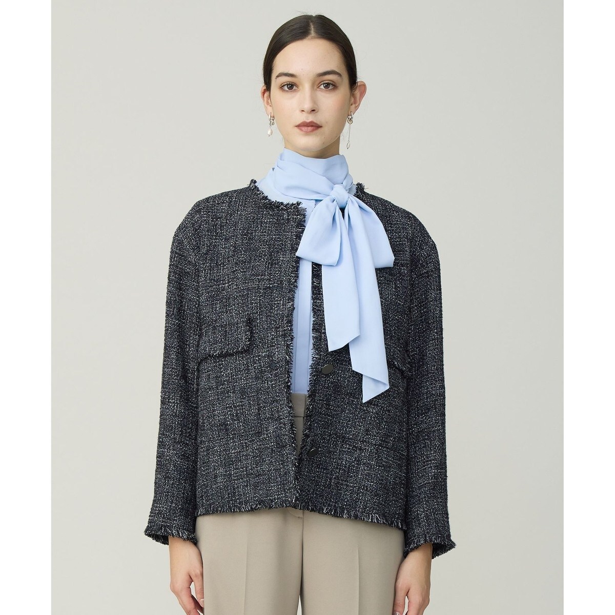 ライトブッチャーツイード ノーカラージャケット | ICB | マルイウェブ