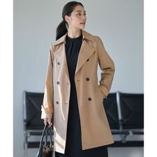 【2WAY仕様】メモリーストレッチタフタ トレンチコート