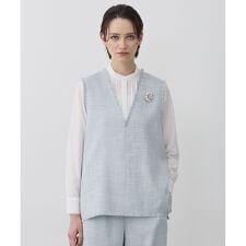 ライトスラブツイード Vネックジレ