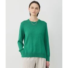 グロッシーペーパーブレンド クルーネックプルオーバー