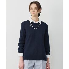グロッシーペーパーブレンド クルーネックプルオーバー