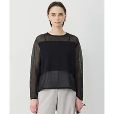 パネルパターンメッシュ ニットプルオーバー