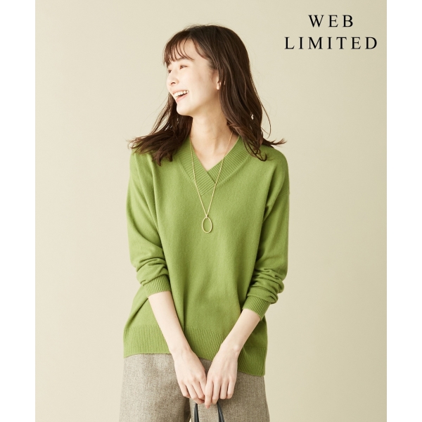 洗える・WEB限定カラーあり】CASHMERE BLEND Vネック ニット-