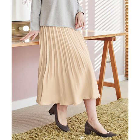 洗える】バックジョーゼットサテン プリーツスカート | Jプレス(J  