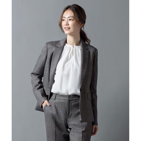セットアップ対応】ウールストレッチツイード テーラード ジャケット  