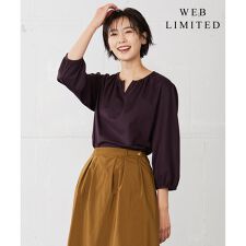 【WEB限定カラーあり・洗える・イージーケア】 アーネストストライプ スリットネック カットソー