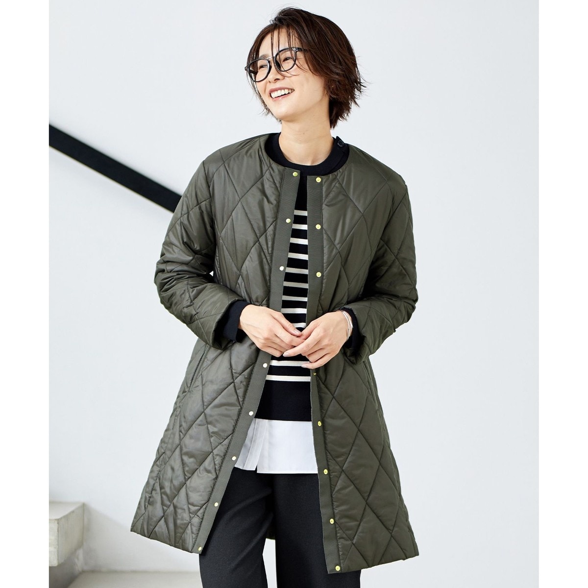高密度タフタ キルティング ロング コート | Jプレス(J.PRESS
