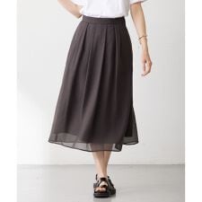 【WEB限定カラーあり・洗える】 ブライトスパンボイル スカート