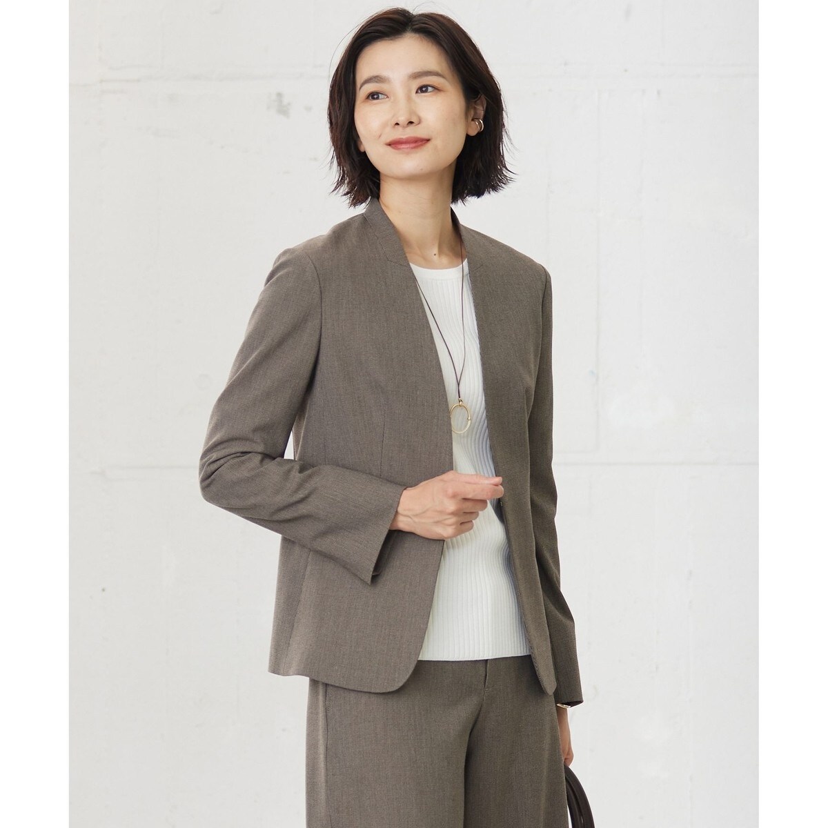 PATOU*快適なスタイル*ノーカラー ダブルブレストジャケット Patou | テクニカルウールツイル製ノーカラーダブルブレスト