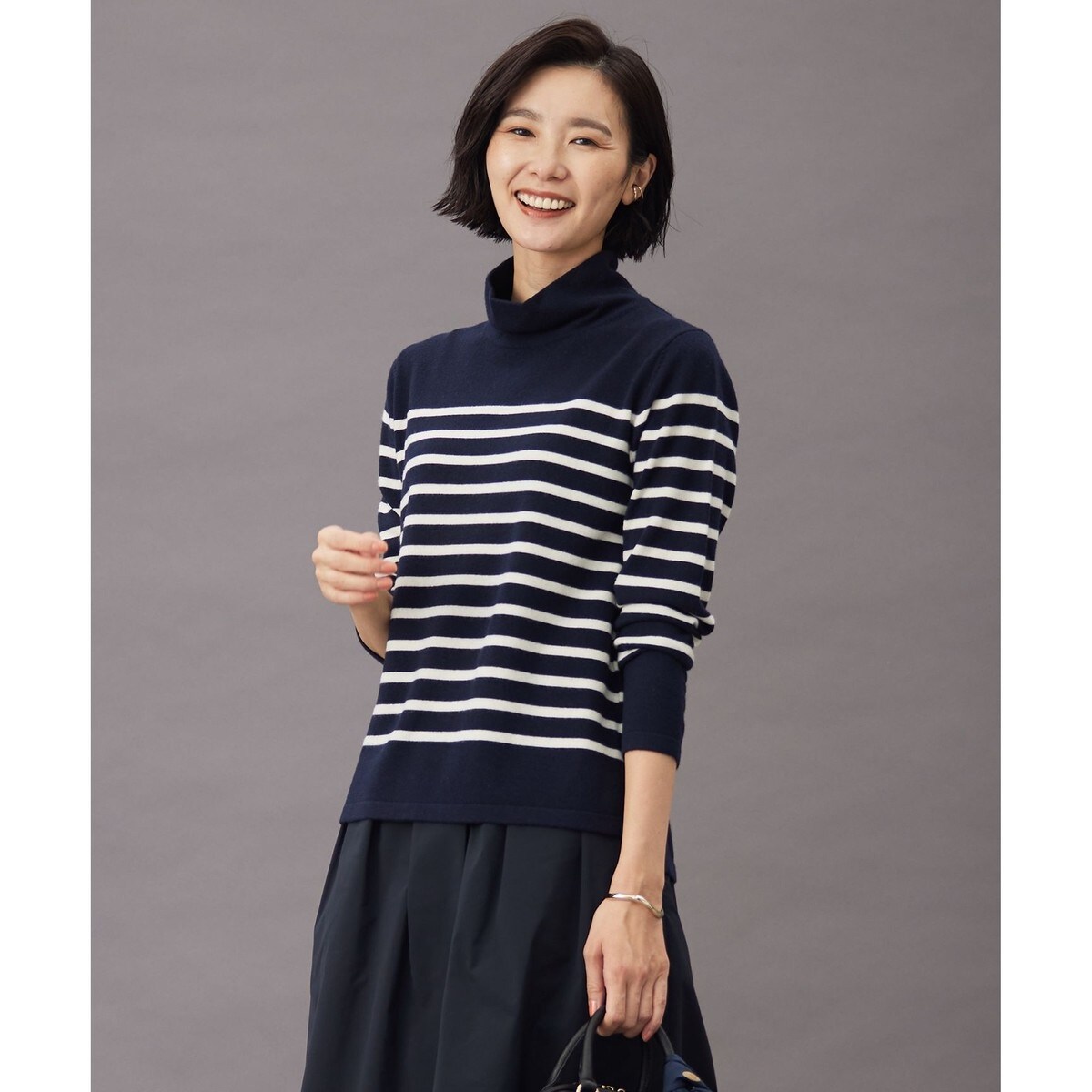 ニット セーター 「洗える」SEMI WORSTED WOOL バスクボーダー ニット レディース 洗える】SEMI WORSTED WOOL バスクボーダー ニット | Jプレス(J