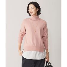 【洗える】CASHMERE BLEND タートルネック ニット