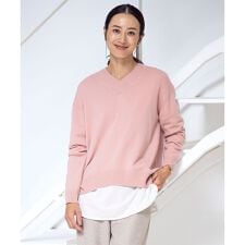 【洗える】CASHMERE BLEND Vネック ニット