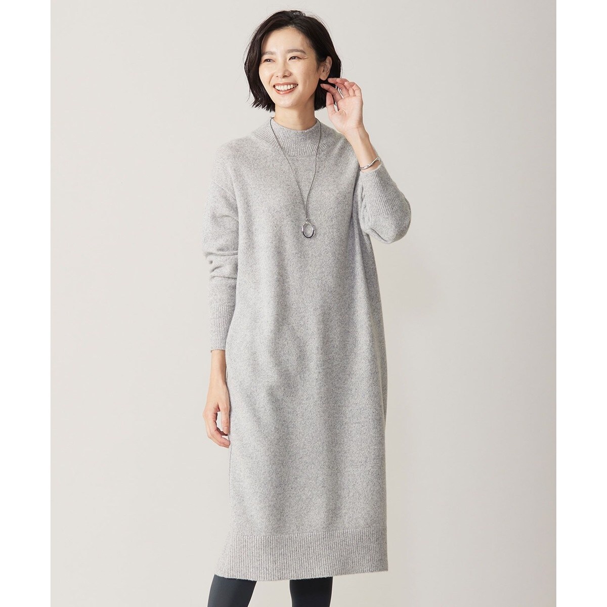 J .PRESS / 【洗える】MIX COLORED ニット ワンピース セール】 【洗える】MIX COLORED ニット ワンピース （ミニ丈・ひざ丈