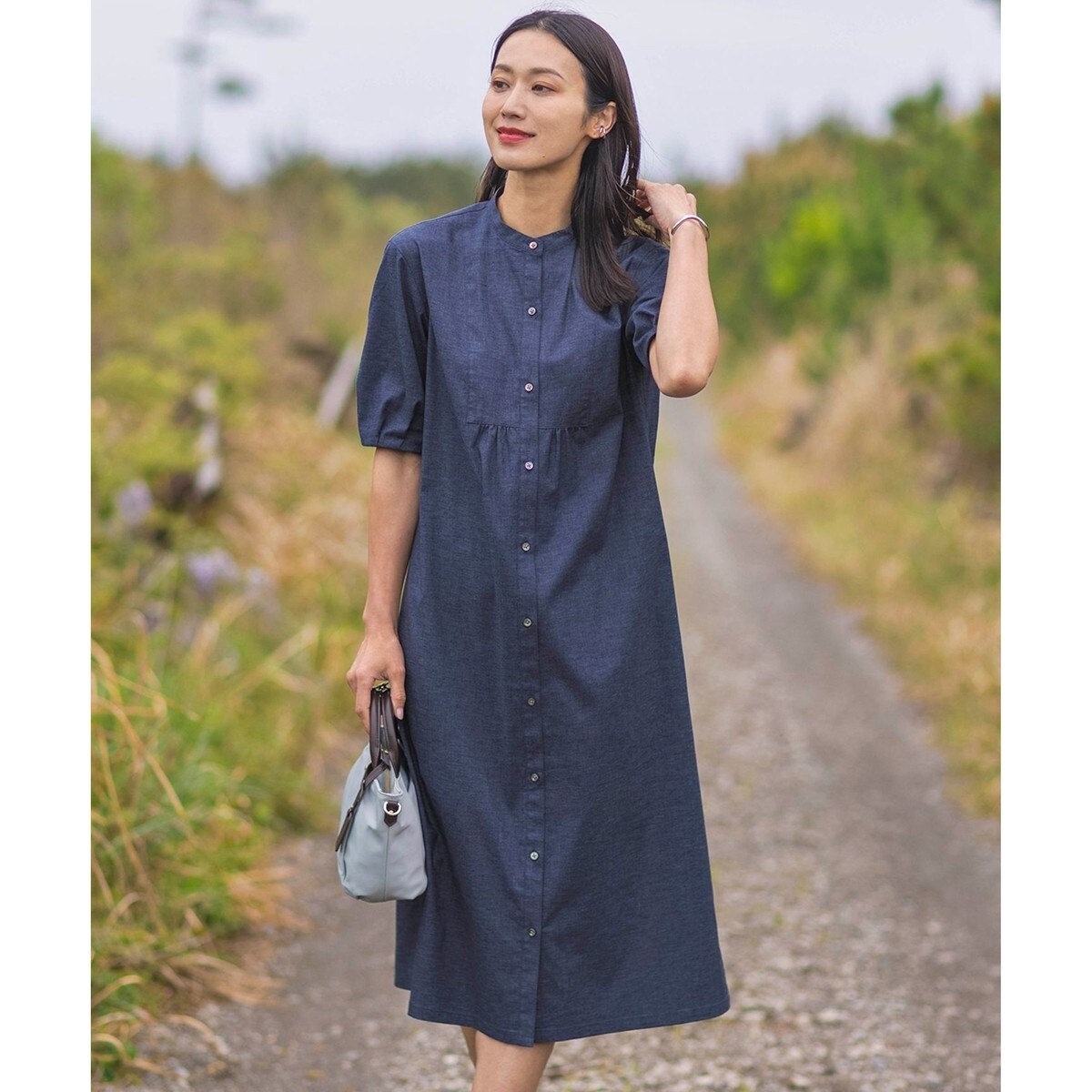 洗える】麻ポリエステルストレッチ ワンピース | Jプレス(J.PRESS