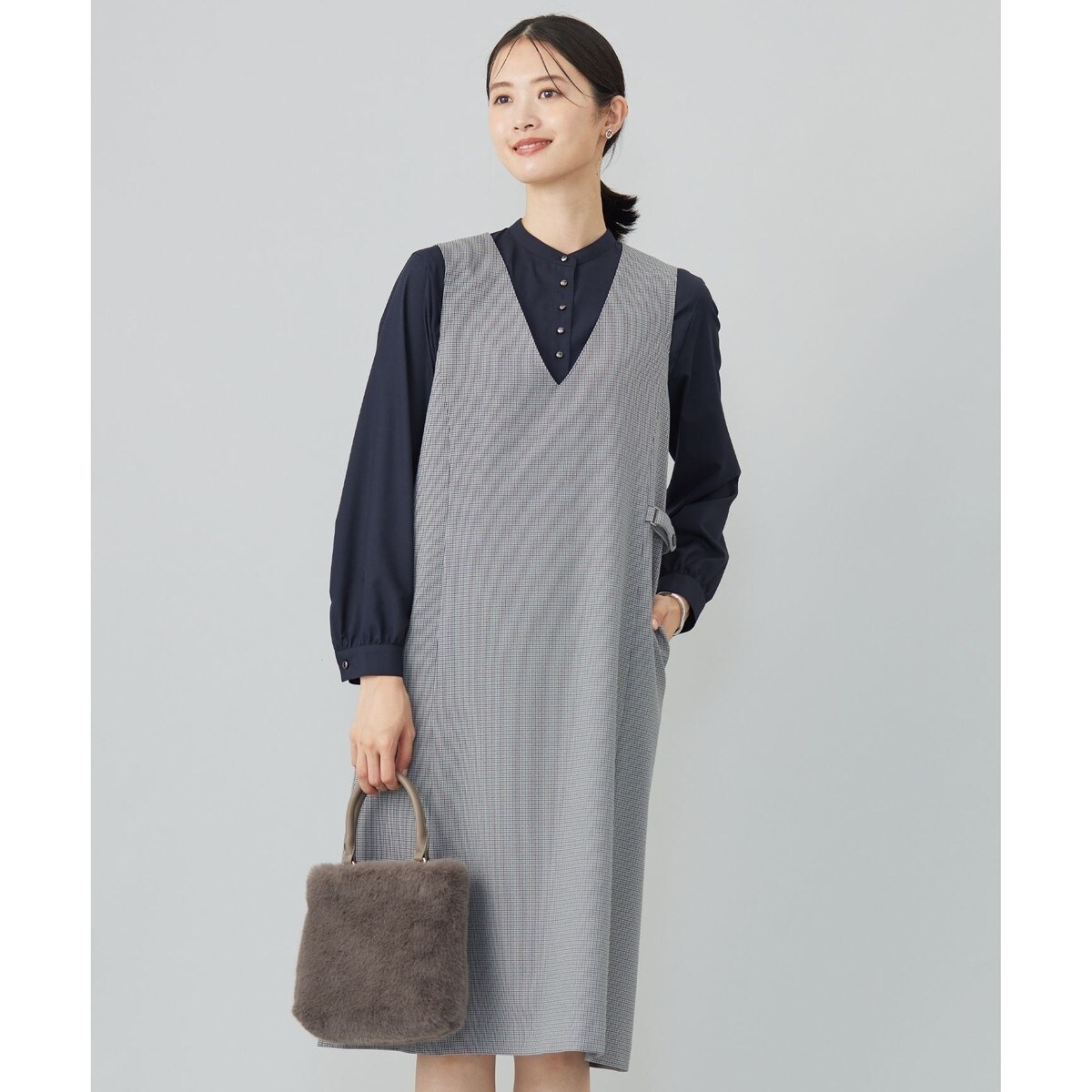 J.PRESS ジェイプレス　【洗える】ソフトシャンブレー ワンピース 洗える】ソフトシャンブレー ワンピース | Jプレス(J.PRESS