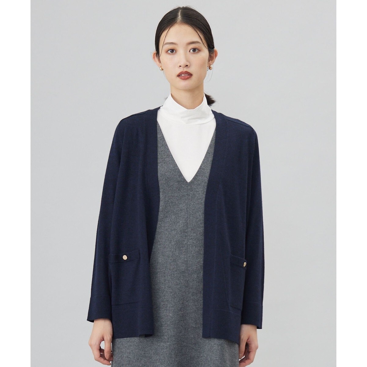 【洗える】KNIT BASIC ロングカーディガン カーディガン 「洗える」KNIT BASIC ロングカーディガン