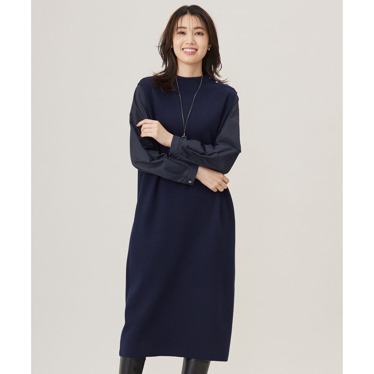 新品 洗える ヴィスコースリブハイゲージ ニットワンピース ICB 洗える】 ヴィスコースリブハイゲージ ニットワンピース | ICB