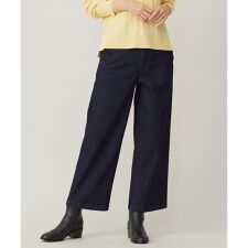 【洗える】9ozストレッチ デニム ワイド パンツ