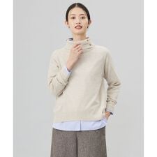 【洗える】SOFT TOUCH WOOL リブ切り替え ニット