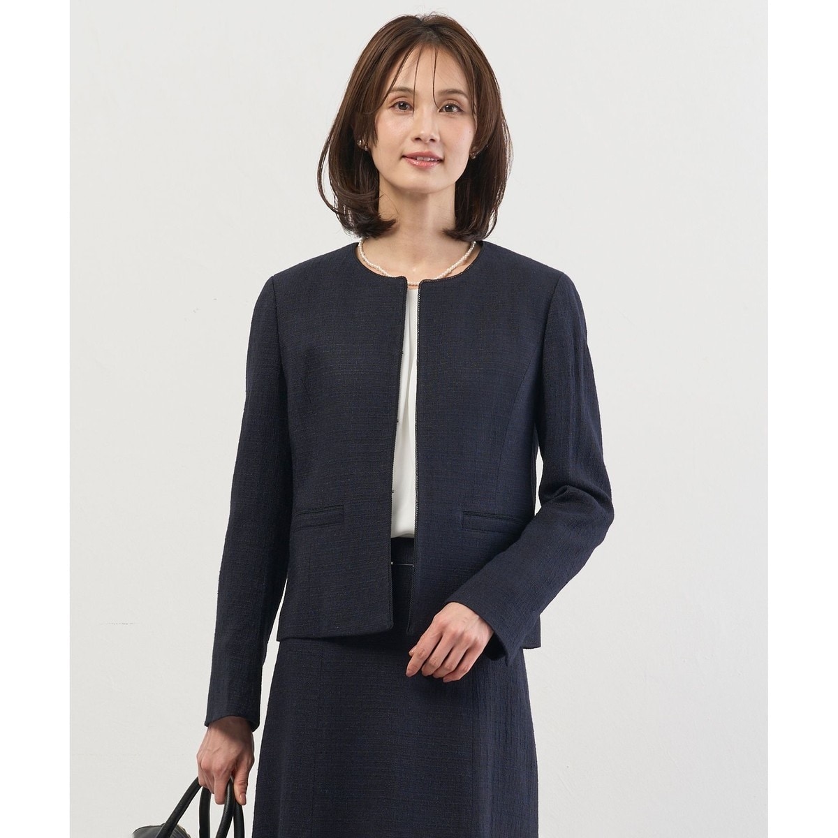 WEB限定カラーあり】ツムギートflannel ノーカラー ジャケット | J