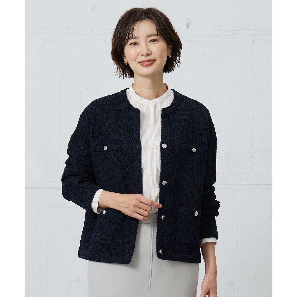 6F J.PRESS LADIES】軽くて暖かいニットアウター | J.プレス