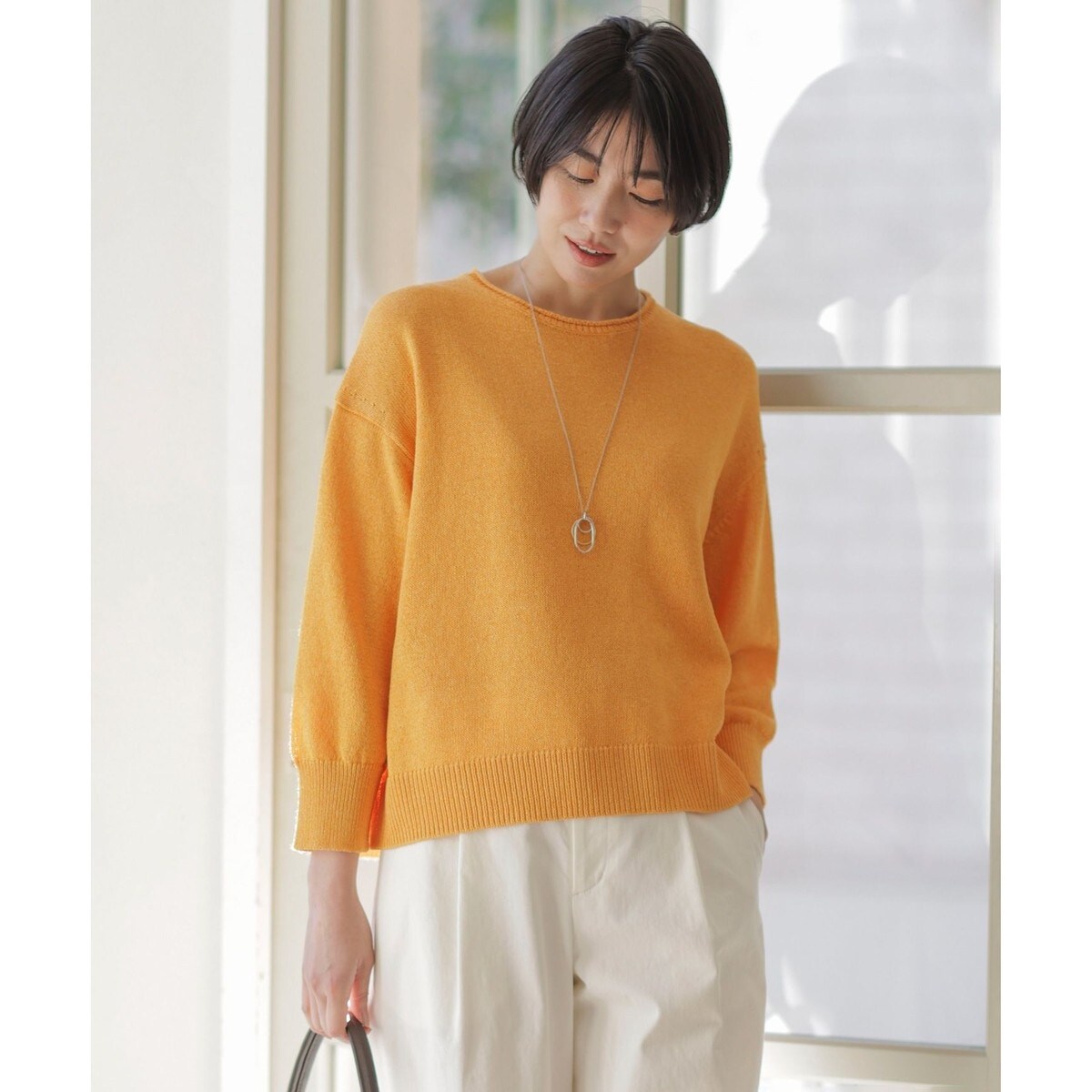 【洗える】COTTON POLYESTER 袖ボタン ニット 洗える】COTTON POLYESTER 袖ボタン ニット | Jプレス(J.PRESS