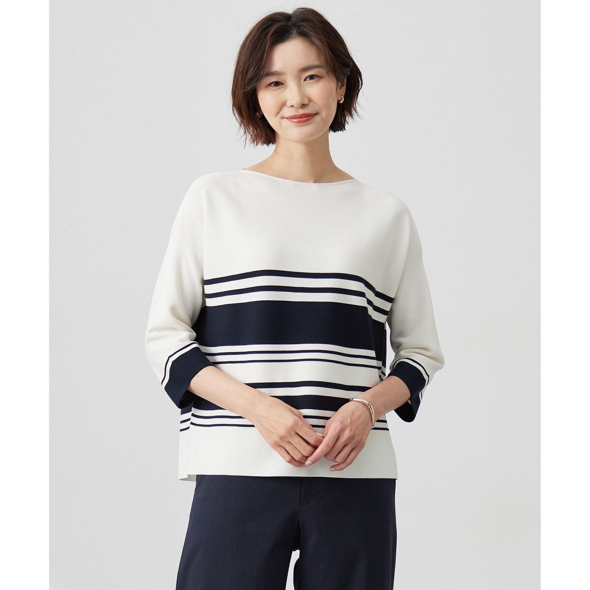 【洗える】COTTON POLYESTER 袖ボタン ニット 洗える】COTTON POLYESTER 袖ボタン ニット | Jプレス(J.PRESS