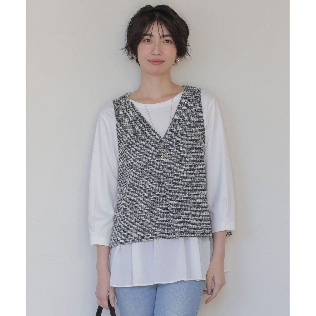 洗える】 リネンコットン ニットベスト | Jプレス(J.PRESS