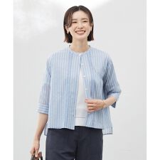 Ｊプレス(J.PRESS)の【洗える】シアーピンストライプ ブラウスライク カットソー