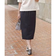 【WEB限定カラーあり・洗える・接触冷感・吸水速乾】Lightジョーゼット ナロー スカート