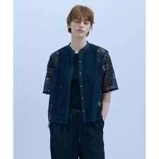 洗える】モザイクレース ハーフスリーブ ブラウス | Jプレス(J.PRESS 