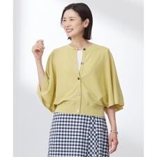【洗える・抗菌防臭】COTTON ACETATE DRY バタフライスリーブ カーディガン