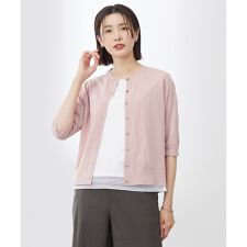 【洗える・抗菌防臭】COTTON ACETATE DRY クルーネック カーディガン