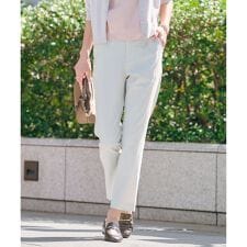 【洗える】セルロースリネンストレッチ テーパード パンツ