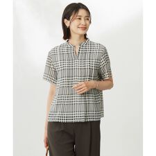 【WEB限定カラーあり・洗える】シアーチェック カットソー