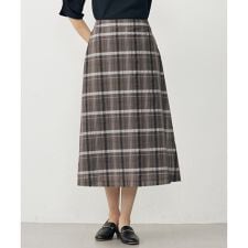 【洗える】シアーチェック スカート