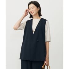 【洗える・吸水速乾・接触冷感・セットアップ対応】Light ジョーゼット ジレ