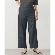 【洗える・防シワ・速乾】ツイルシャンブレー ワイド パンツ