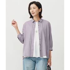 【洗える】ウォッシャブルキュプラツイル シャツ ブラウス