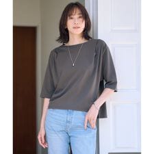 【洗える・抗菌防臭・接触冷感】ドライポンチ ボートネック カットソー