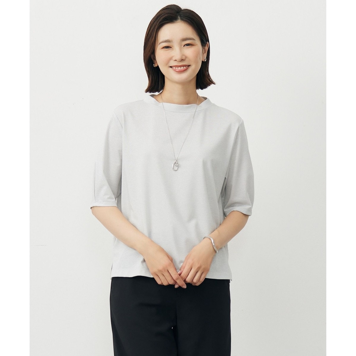 icb【接触冷感UVカット防シワ】アトラストリコット フレンチスリーブトップス ICB｜【接触冷感・UVカット・防シワ・洗える】 アトラス