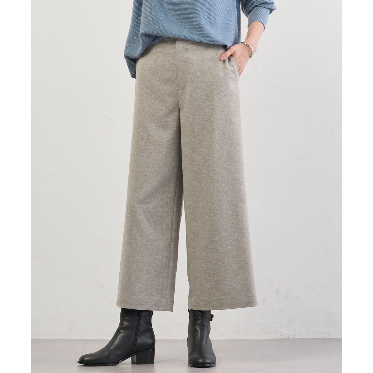 Shineシャンブレーツイル クロップド パンツ